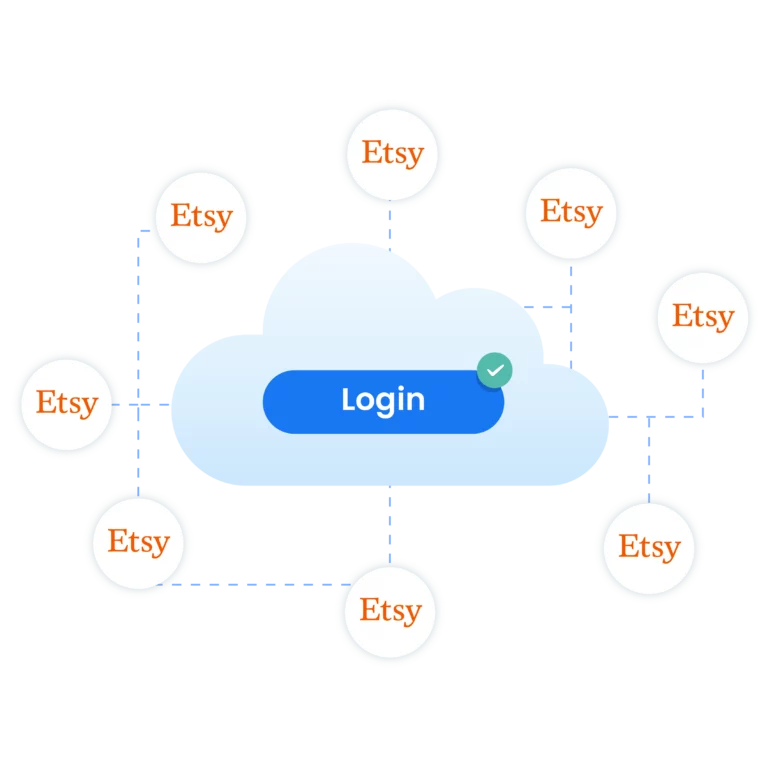 Manage password-free Etsy accounts securely from any device with Multilogin for easy access and privacy.
